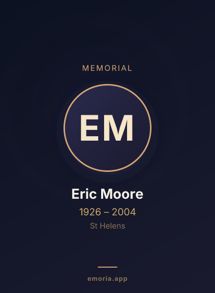 Memorial portrait of Eric Moore