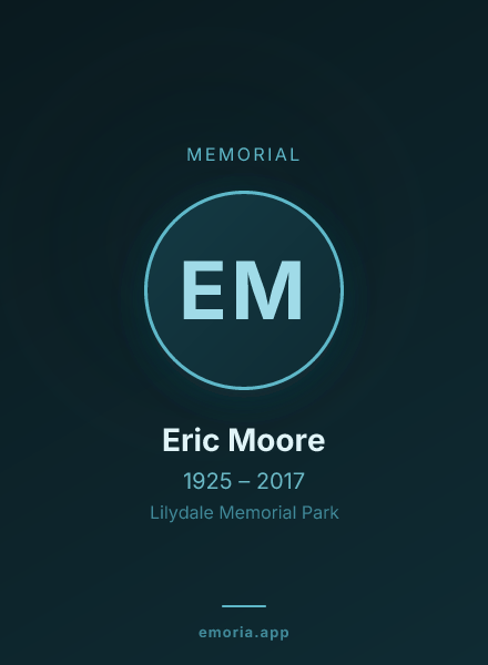 Memorial portrait of Eric Moore