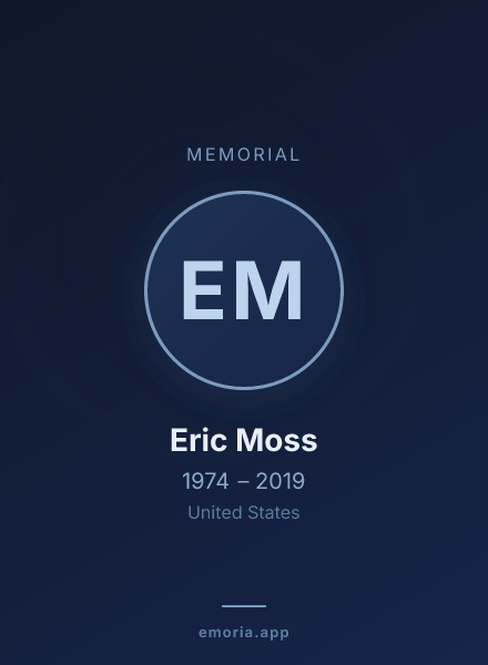 Memorial portrait of Eric Moss