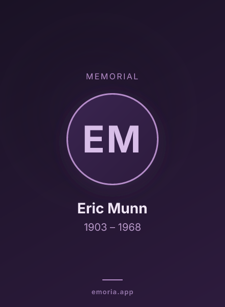 Memorial portrait of Eric Munn