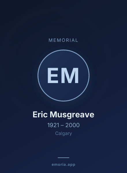 Memorial portrait of Eric Musgreave