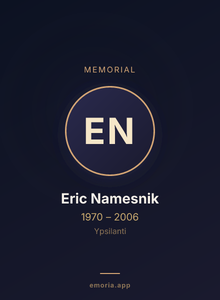 Memorial portrait of Eric Namesnik