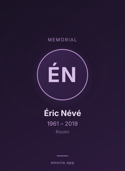 Memorial portrait of Éric Névé