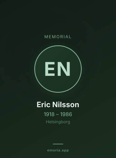 Memorial portrait of Eric Nilsson