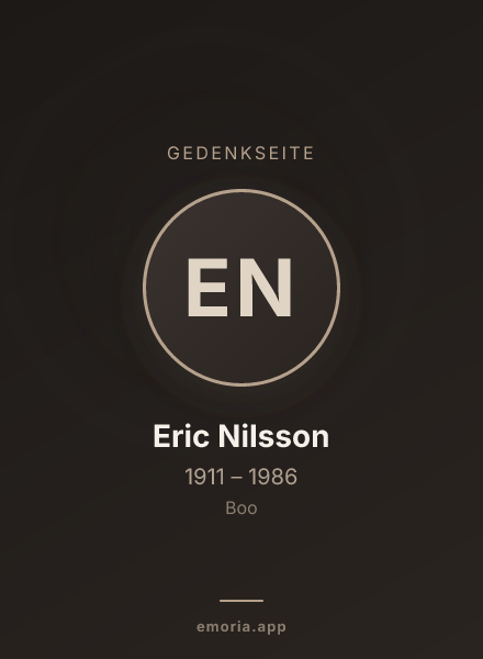 Gedenkportrait von Eric Nilsson