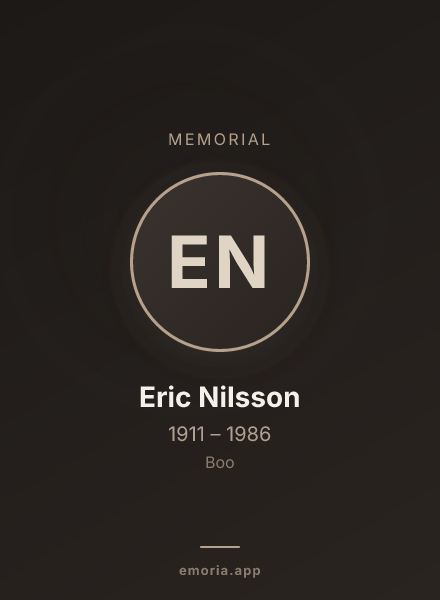 Memorial portrait of Eric Nilsson
