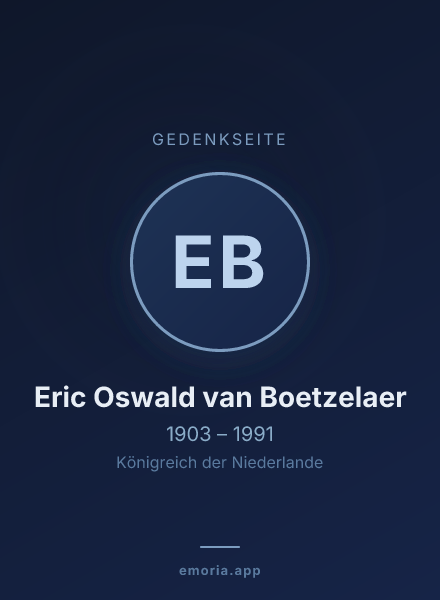 Gedenkportrait von Eric Oswald van Boetzelaer