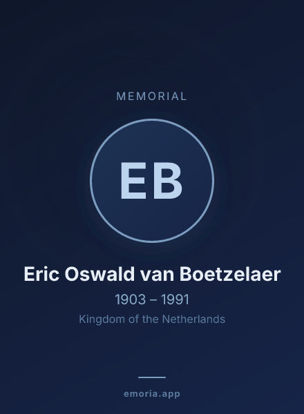 Memorial portrait of Eric Oswald van Boetzelaer