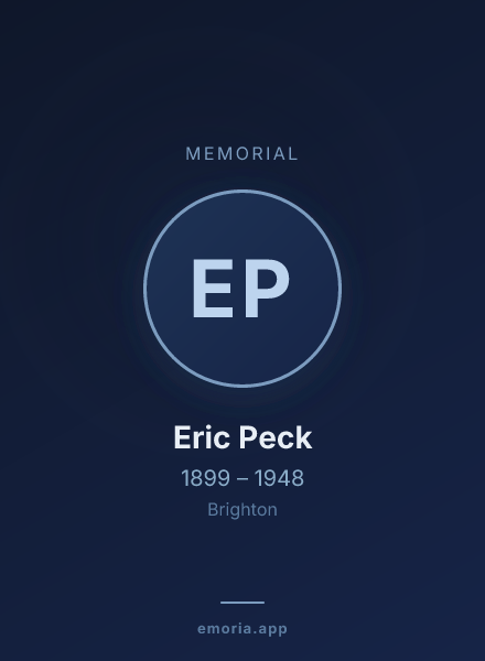 Memorial portrait of Eric Peck