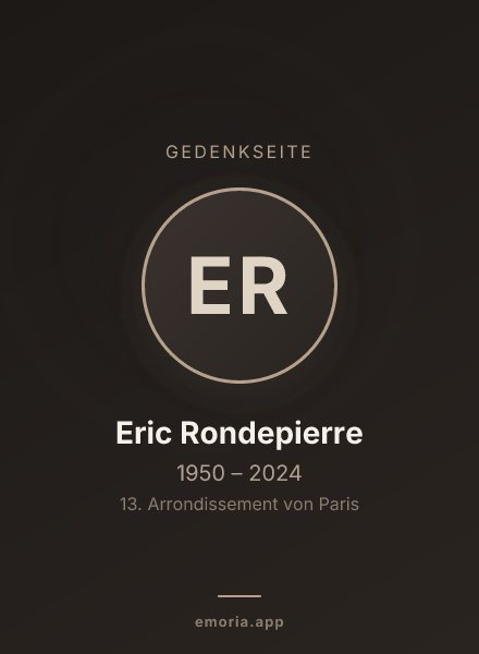 Gedenkportrait von Eric Rondepierre