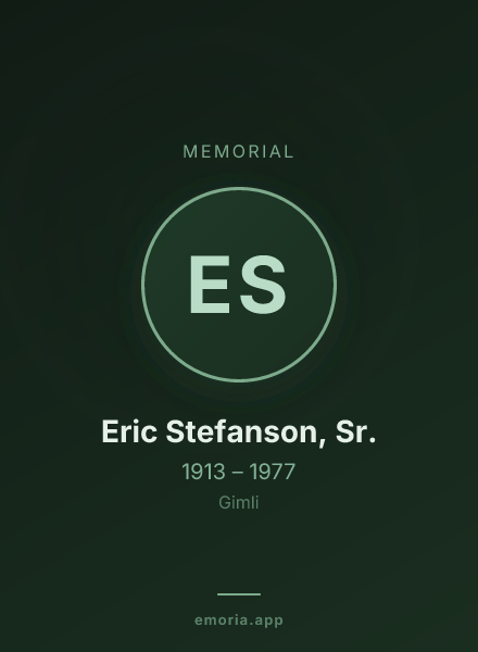 Memorial portrait of Eric Stefanson, Sr.