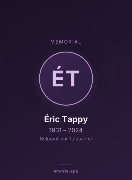 Memorial portrait of Éric Tappy