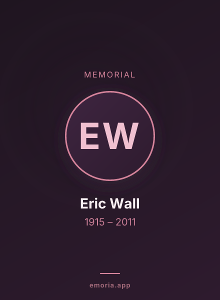 Memorial portrait of Eric Wall