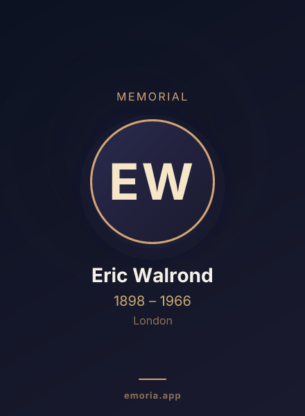 Memorial portrait of Eric Walrond