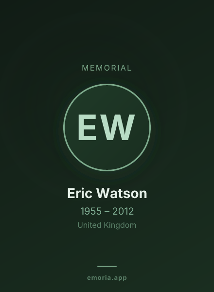 Memorial portrait of Eric Watson
