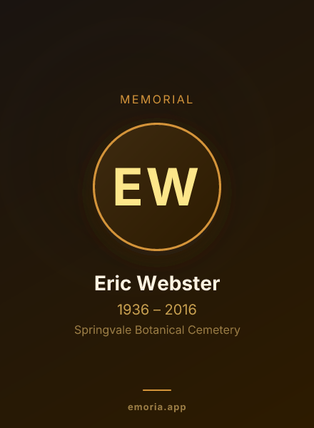 Memorial portrait of Eric Webster