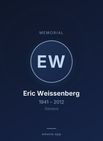 Memorial portrait of Eric Weissenberg
