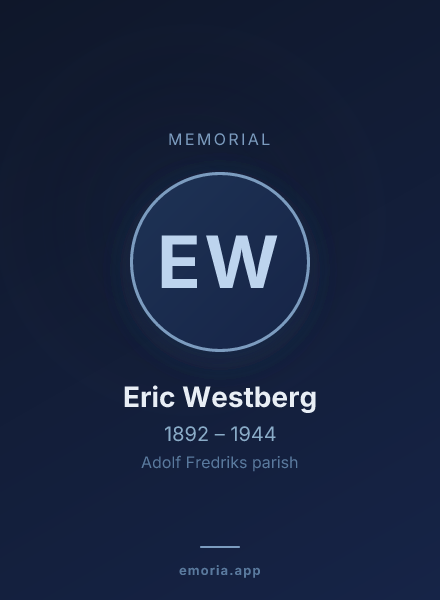 Memorial portrait of Eric Westberg