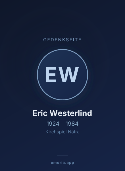Gedenkportrait von Eric Westerlind
