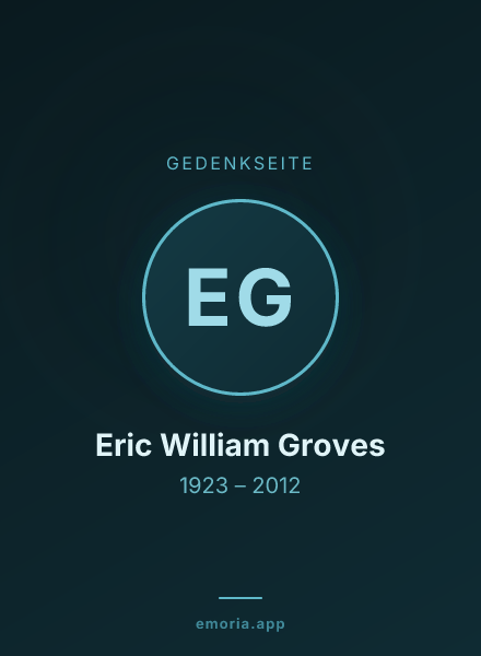 Gedenkportrait von Eric William Groves