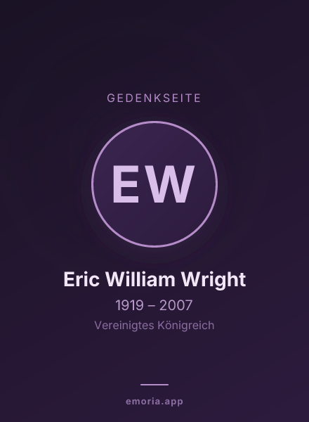 Gedenkportrait von Eric William Wright