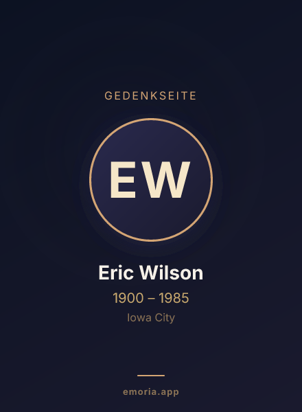 Gedenkportrait von Eric Wilson