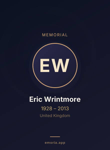 Memorial portrait of Eric Wrintmore