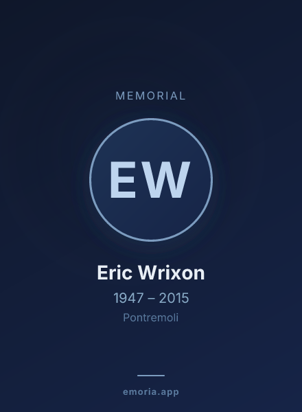 Memorial portrait of Eric Wrixon