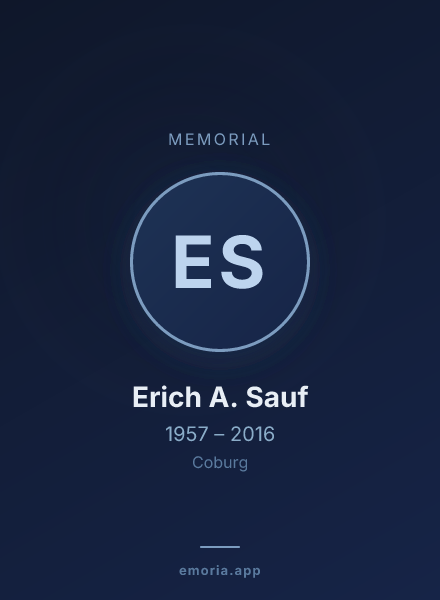 Memorial portrait of Erich A. Sauf