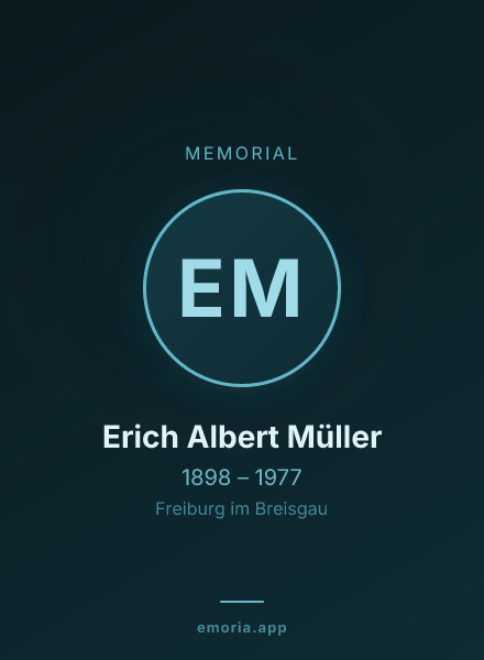 Memorial portrait of Erich Albert Müller
