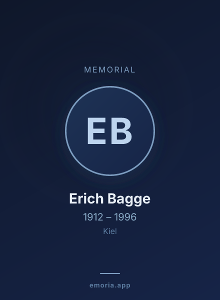 Memorial portrait of Erich Bagge