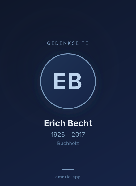 Gedenkportrait von Erich Becht