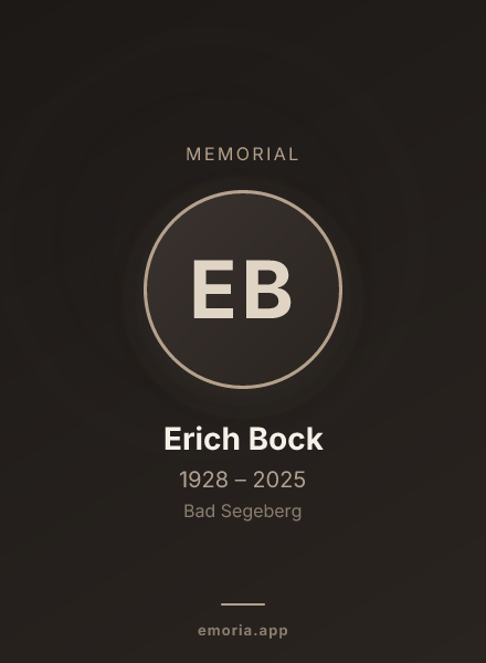 Memorial portrait of Erich Bock