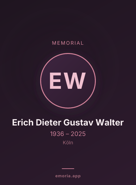 Memorial portrait of Erich Dieter Gustav Walter