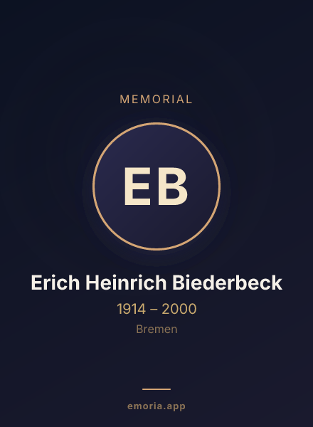 Memorial portrait of Erich Heinrich Biederbeck