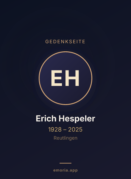 Gedenkportrait von Erich Hespeler