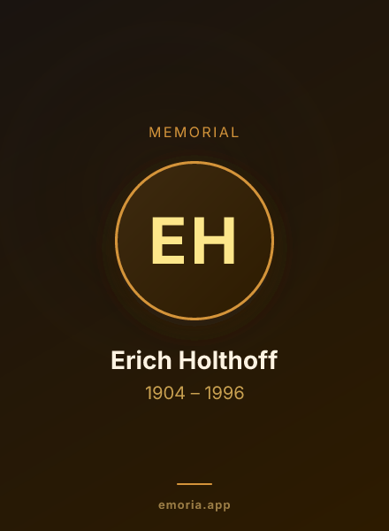 Memorial portrait of Erich Holthoff