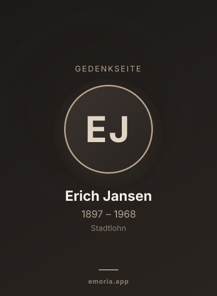 Gedenkportrait von Erich Jansen