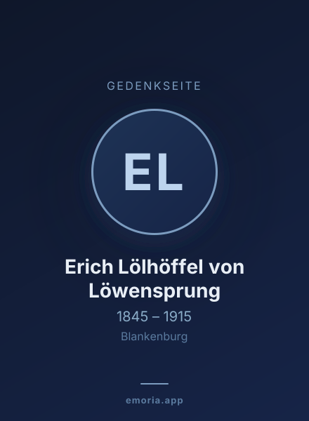 Gedenkportrait von Erich Lölhöffel von Löwensprung