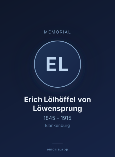 Memorial portrait of Erich Lölhöffel von Löwensprung