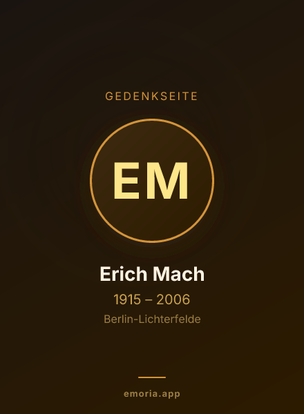 Gedenkportrait von Erich Mach