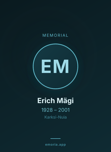 Memorial portrait of Erich Mägi