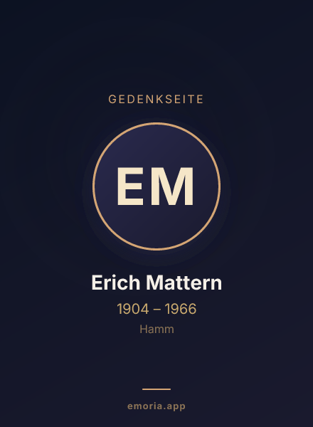Gedenkportrait von Erich Mattern