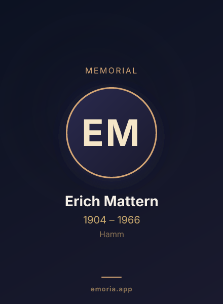 Memorial portrait of Erich Mattern