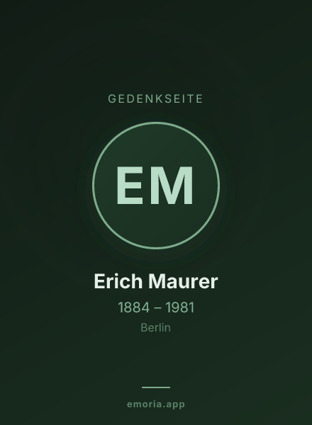 Gedenkportrait von Erich Maurer