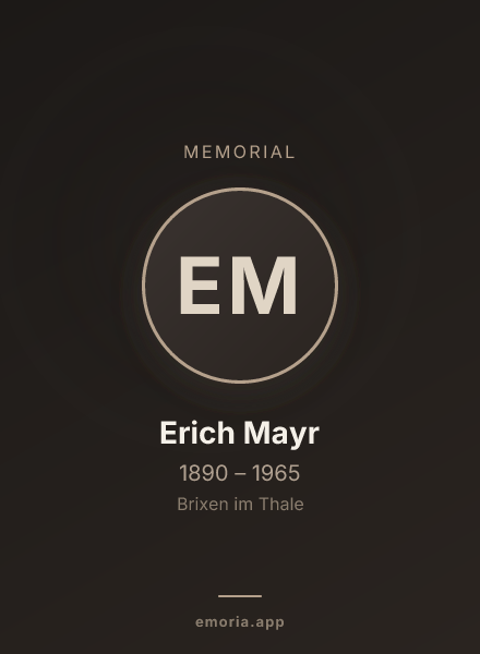 Memorial portrait of Erich Mayr