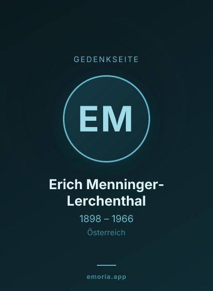 Gedenkportrait von Erich Menninger-Lerchenthal