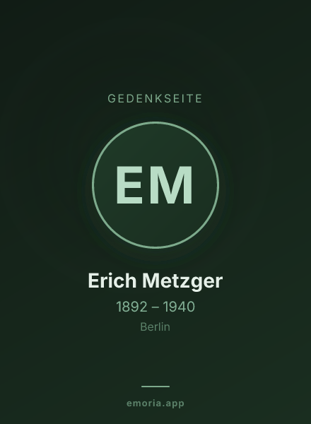 Gedenkportrait von Erich Metzger