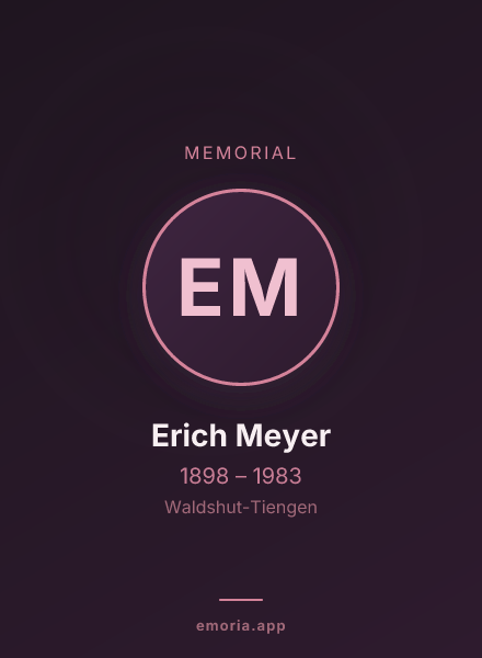 Memorial portrait of Erich Meyer