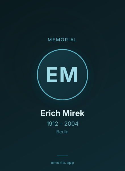 Memorial portrait of Erich Mirek